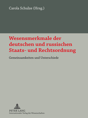 cover image of Wesensmerkmale der deutschen und russischen Staats- und Rechtsordnung